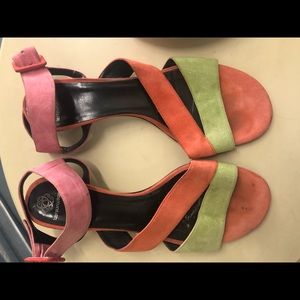 Vintage Katsura Itami Suede Colorblock Sandals